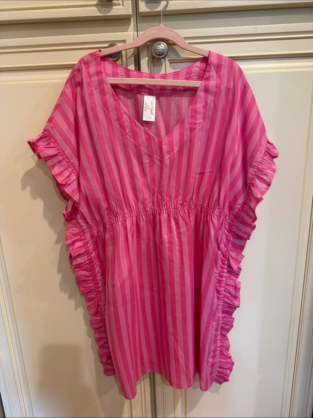 Cat & Jack Hot Pink Striped Ruffle Dress
